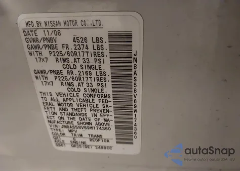 2009 Nissan Rogue Sl from USA, damaged, VIN JN8AS58V69W174360